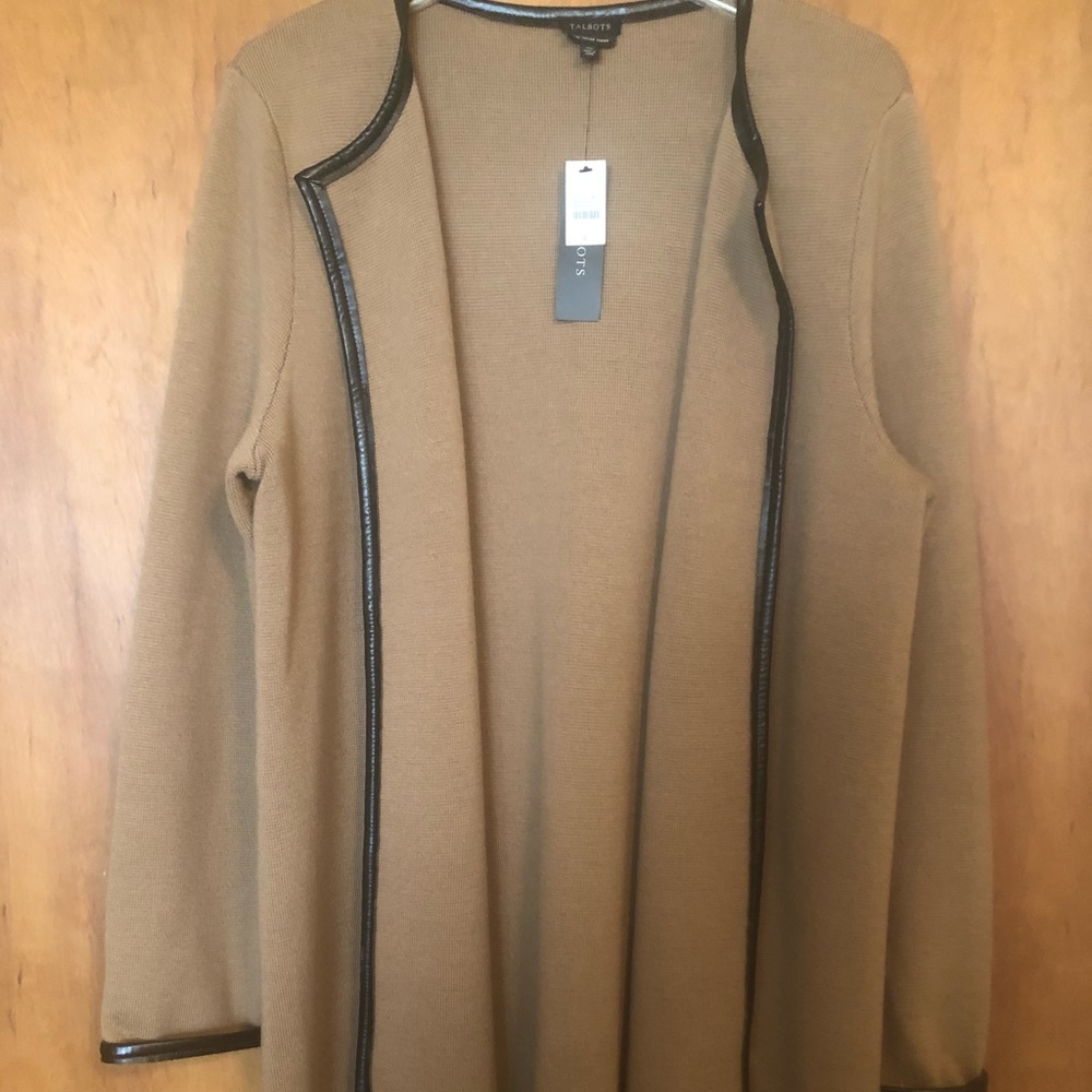Talbots sweater , beige with black